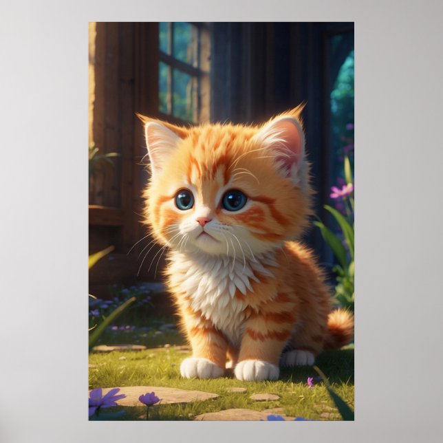 Poster *~* Cute Sweet AP68 2:3 Kitten Orange Tabby (Devant)
