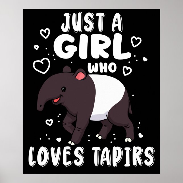 Poster Cute Tapir Gift Women Tapir Gifts Girls Tapir (Devant)
