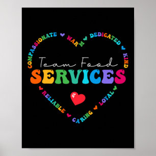 Poster Cute Team Food Services Appréciation Retour à l'éc