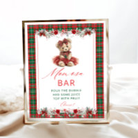 Cute Teddy Bear Girl Baby shower Momosa Bar