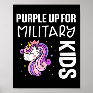 Poster Cute Unicorn Purple Up Pour Les Enfants Militaires