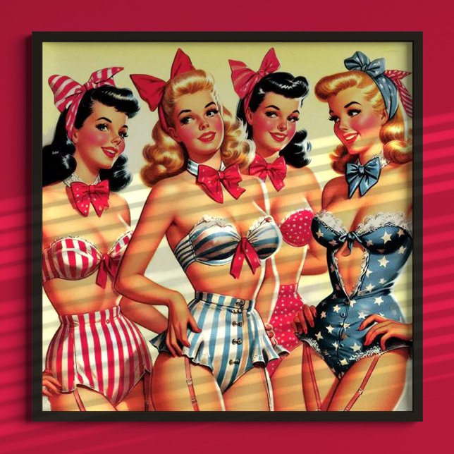 Poster Cute Vintage Bikini Pin-ups (Créateur téléchargé)