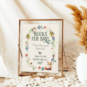 Poster Cute Woodland Animal Neutral Baby shower Livres