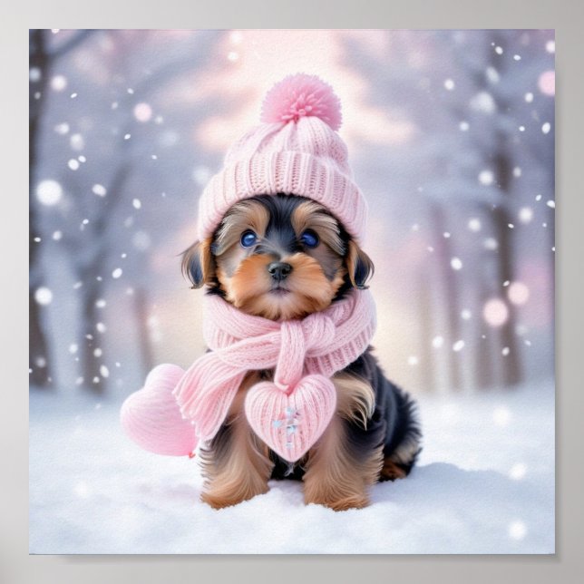 Poster Cute Yorkshire Terrier Puppy (Devant)