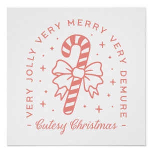 Poster Cutesy demie Noël coquette rose esthétique