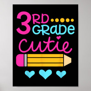 Poster Cutie De 3E Année Premier Jour De L'École Retour À