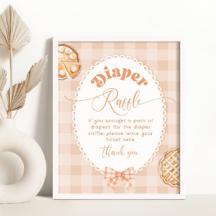 Poster Cutie Pie Diaper tombole en vichy neutre