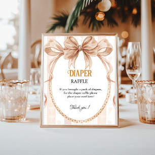 Poster Cutie pie fall baby shower de tomboles de couteau