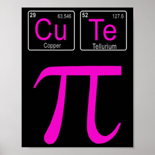 Poster Cutie Pie Pi Day Cute Math Périodique Table Pun Ca