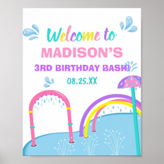 Poster Cuties Splish Splash Parc aquatique Fille Annivers