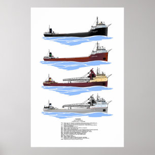 Poster Cuyahoga, cargo des Grands Lacs