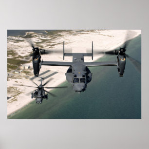 Poster CV-22 Osprey et MH-53 Pave Low Aircraft