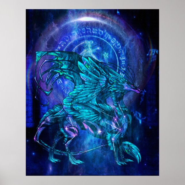 Poster cyan dragon (Devant)