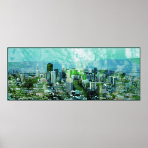 Poster cyan rouillé