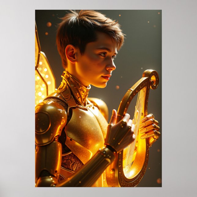 Poster Cyber Apollo: Neon Lyre Deity (Devant)
