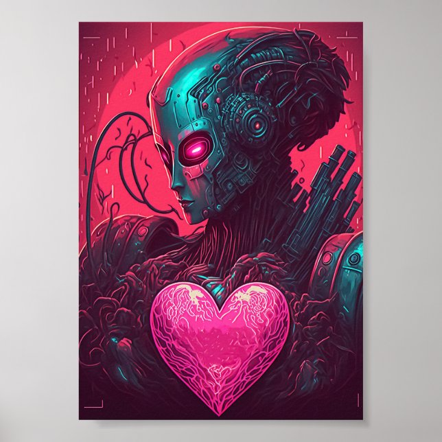 Poster "Cyber Valentine" Conception de la femme Cybernéti (Devant)