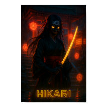 Cyberpunk foncé Anime Girl avec un Katana brillant
