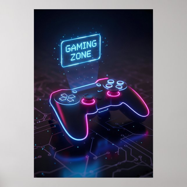 Poster Cyberpunk Gaming Controller (Devant)