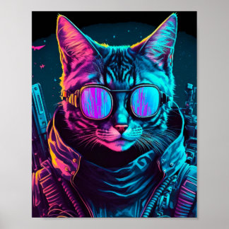 Poster Cyberpunk néon twilight chat