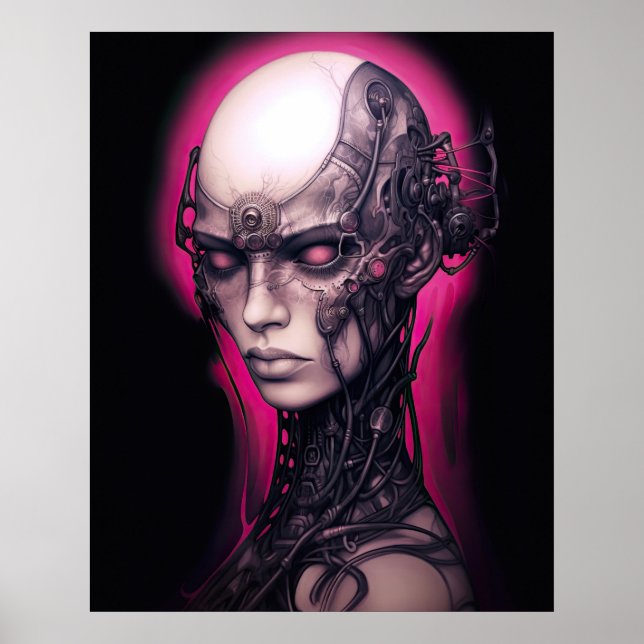 Poster Cyborg Cool Ado Pink Neon (Devant)