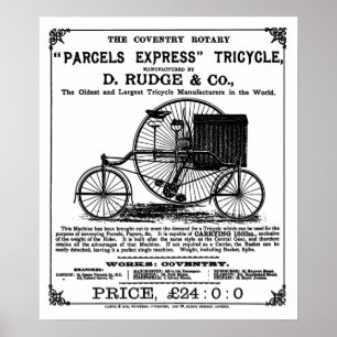 Poster Cycle vintage :   Tricycle rotatoire de Coventry