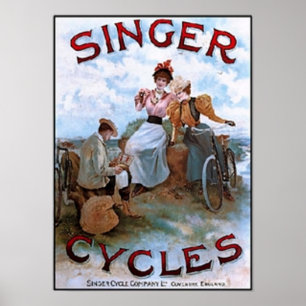 Poster Cycles chanteurs vintages et publicité