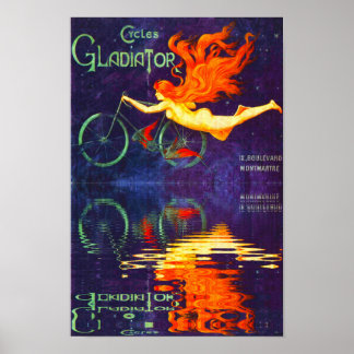 Poster Cycles Gladiator Réflexion dans le Temps Cyclisme 