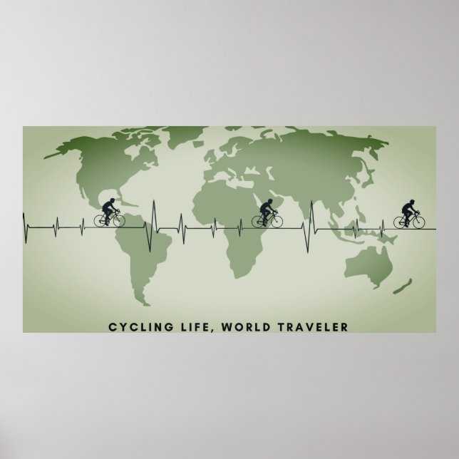 Poster Cycling Life, voyageur du monde (Devant)