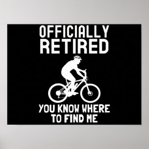 Poster Cycliste retraite 2022 drôles retraités hommes v