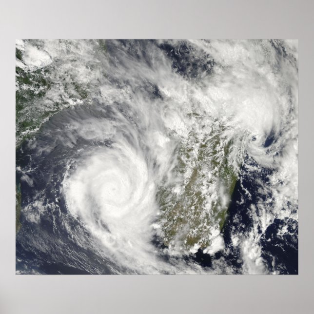 Poster Cyclones tropicaux Eric et Fanele 2 (Devant)