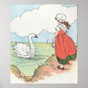 Poster Cygne, cygne, sur la mer. Nagez, nagez, nagez !