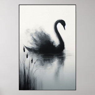 Poster Cygne Serène Dans Les Eaux Mortes