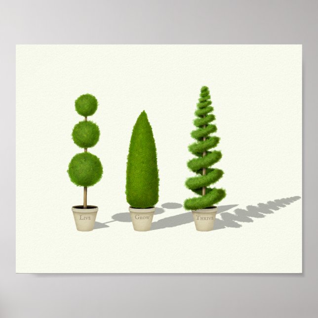 Poster Cypress Topiaries personnalisables "Grow Grow Thri (Devant)