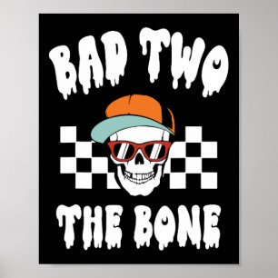 Poster D Deux Le Bone Funny 2e Anniversaire Halloween Ske