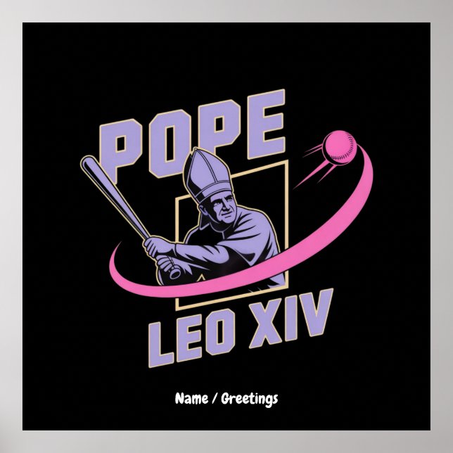 Poster Da Pope Leo XIV Conception Baseball Foi Rencontre  (Devant)