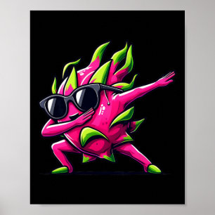 Poster Dab Fruit Dancing Dabbing Dragon Fruit Meme