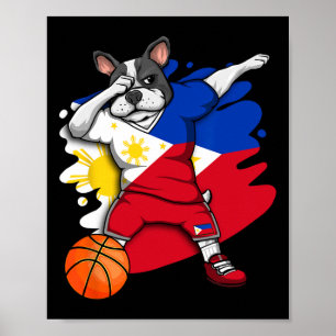 Poster Dabbing Bouledogue Français Les Philippines Sketll