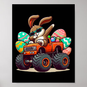 Poster Dabbing Bunny Happy Pâques Garçons Enfants Monster
