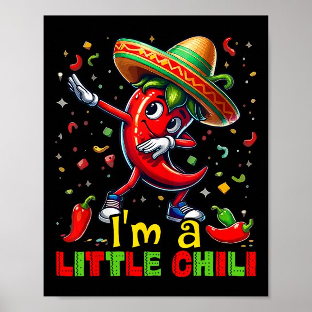 Poster Dabbing Chili Pepper Cinco De Mayo Kids Shirts Mex (Devant)