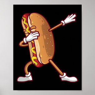 Poster Dabbing Hot Dog Design Pour Enfants Hommes Femmes 
