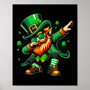 Poster Dabbing Leprechaun Dons Drôle Hommes Enfants Garço