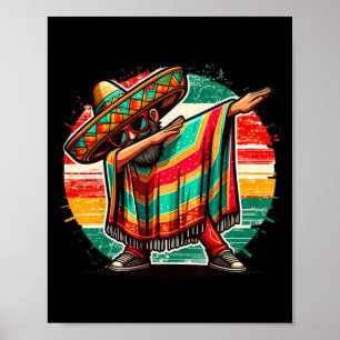 Poster Dabbing Mexicain Poncho Cinco De Mayo Garçons Homm