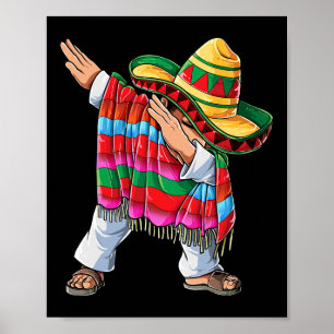 Poster Dabbing Mexicaine Poncho Cinco De Mayo Garçons Hom
