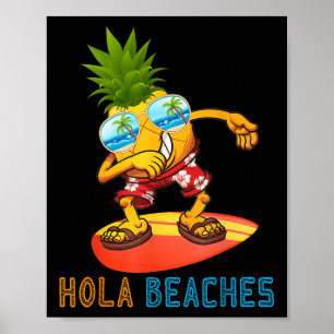 Poster Dabbing Pineapples Sungles - Plages de Hola été