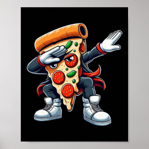 Poster Dabbing Pizza Boys Girls Toddler Dancing