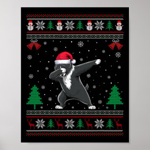 Poster Dabbing Portugais Water Chien Santa Hat Garçons Fi