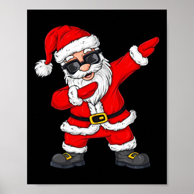 Poster Dabbing Santa Claus Noël Dab Garçons Filles Enfant (Devant)