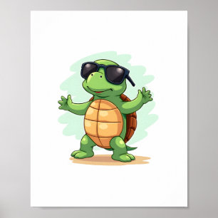 Poster Dabbing Sea Turtle Amoureux des animaux Sauvez Les