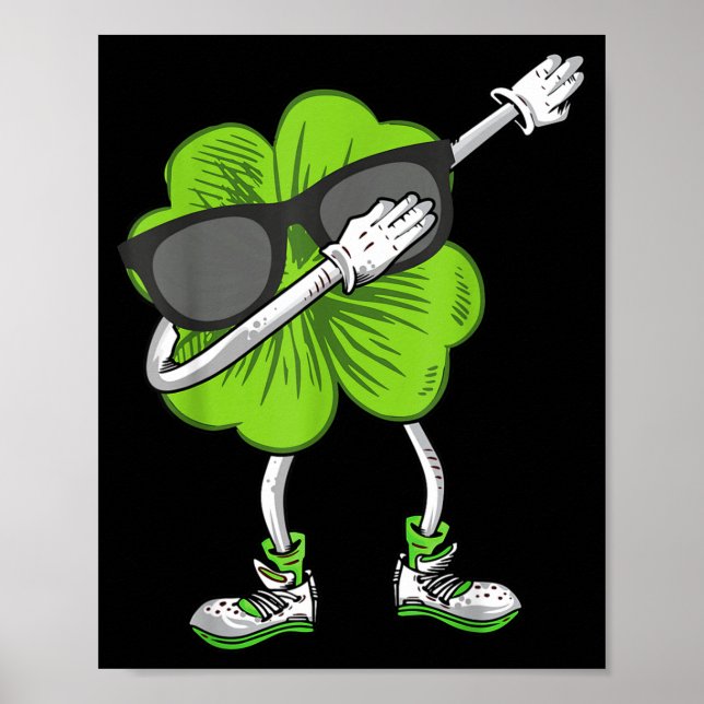 Poster Dabbing Shamrock St Patrick's Day Funny Irish Boys (Devant)