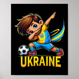 Poster Dabbing Ukraina Enfant Footll Maillot Avec Ukra